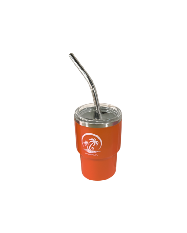 3oz Palm Tree Stainless Steel Vacuum Insulated with Lid and Straw, Hot & Cold Tumbler.