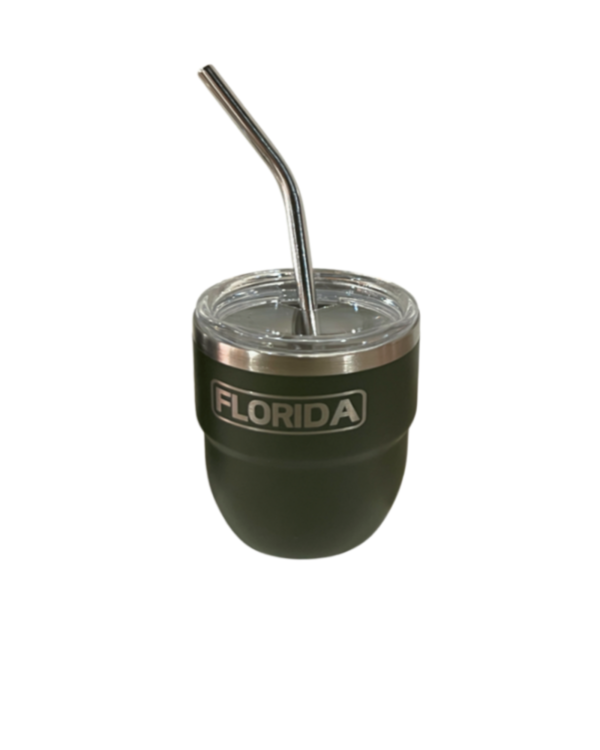 4oz Florida Stainless Steel Vacuum Mini Tumbler Coffee Cup/Shot Glass with Lid and Straw, Hot & Cold.