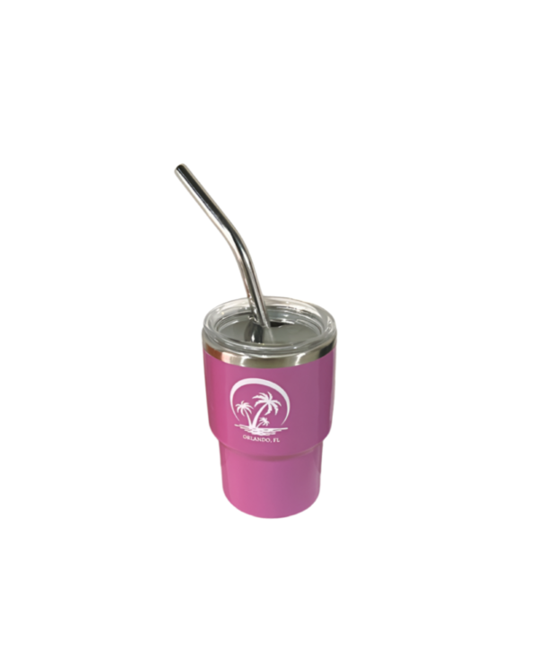 3oz Palm Tree Stainless Steel Vacuum Insulated with Lid and Straw, Hot & Cold Tumbler.
