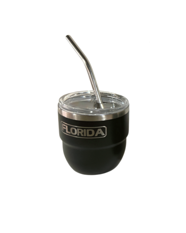 4oz Florida Stainless Steel Vacuum Mini Tumbler Coffee Cup/Shot Glass with Lid and Straw, Hot & Cold.