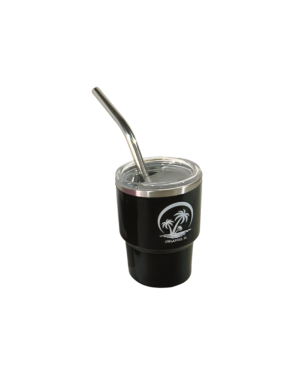 3oz Palm Tree Stainless Steel Vacuum Insulated with Lid and Straw, Hot & Cold Tumbler.