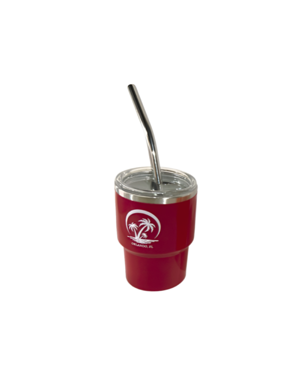3oz Palm Tree Stainless Steel Vacuum Insulated with Lid and Straw, Hot & Cold Tumbler.