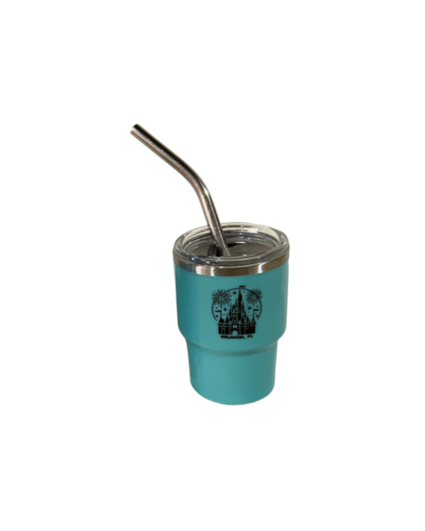 3oz Castle Stainless Steel Vacuum Insulated with Lid and Straw, Hot & Cold Tumbler.