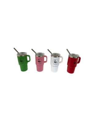 5oz Flamingo Stainless Steel Vacuum Insulated Tumbler with Handle, Lid, and Straw, Hot & Cold.