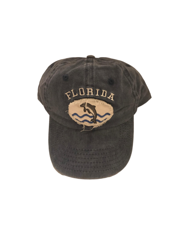 Florida 100% Cotton Cap – “Dolphin” (Burgundy, Olive, Black, Purple)
