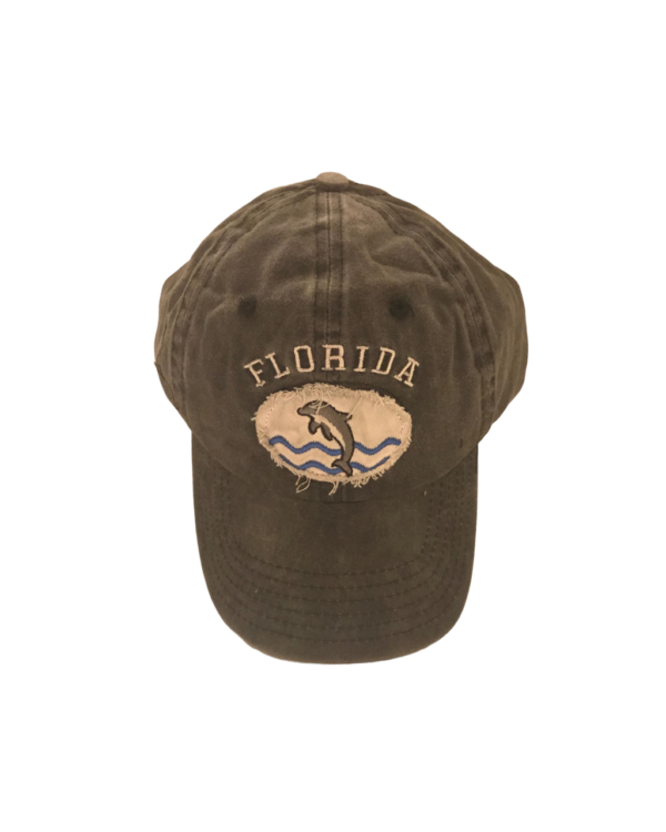 Florida 100% Cotton Cap – “Dolphin” (Burgundy, Olive, Black, Purple)